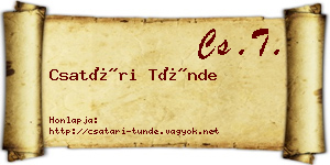 Csatári Tünde névjegykártya